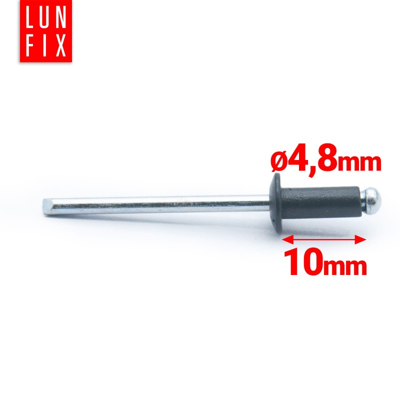 Nity zrywalne 4.8x10mm aluminiowo-stalowe antracyt RAL7016 100szt.