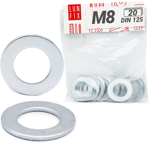 Podkładka płaska okrągła M8 ocynkowana DIN125 20szt.