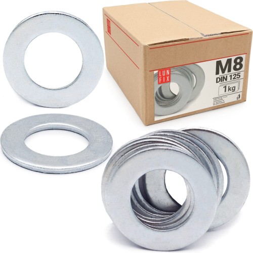 Podkładka płaska okrągła M8 ocynkowana DIN125 1kg