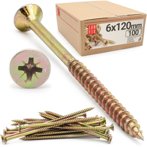Wkręty uniwersalne 6x120 hartowane ocynkowane KDH 100szt.