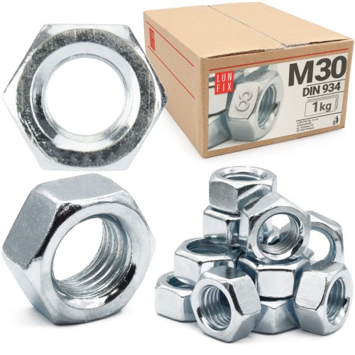 Nakrętka sześciokątna M30 DIN 934 klasa 8 ocynkowana 1kg