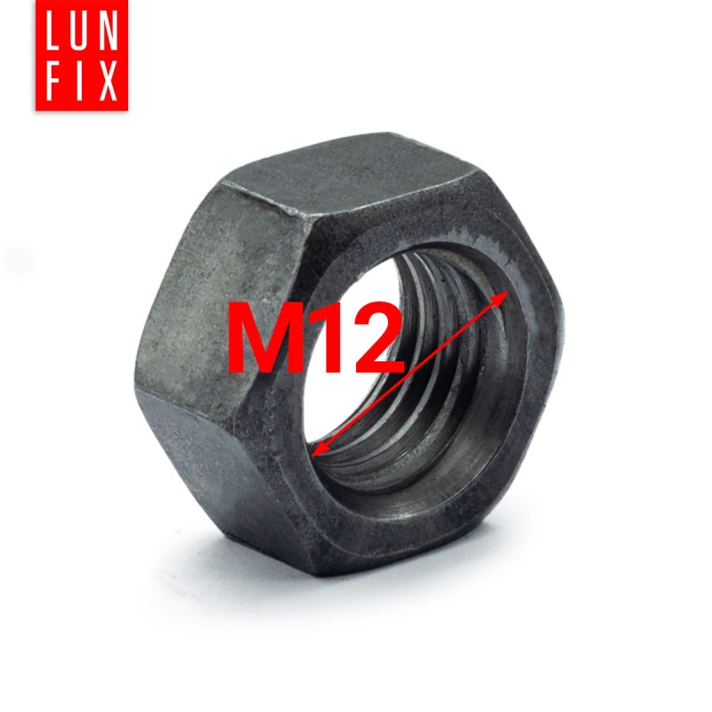 Nakrętka sześciokątna M12 DIN 934 klasa 6 czarna 5kg