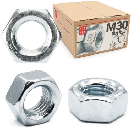 Nakrętka sześciokątna M30 DIN 934 klasa 8 ocynkowana 1szt.