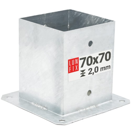 Podstawa słupa przykręcana "stopa" 70x70 mm kotwa
