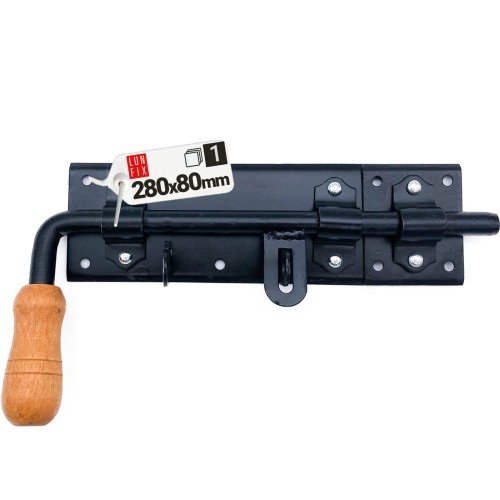 Zasuwa ryglowa 280x80mm drzwi garażu PRAWA czarna WRK280