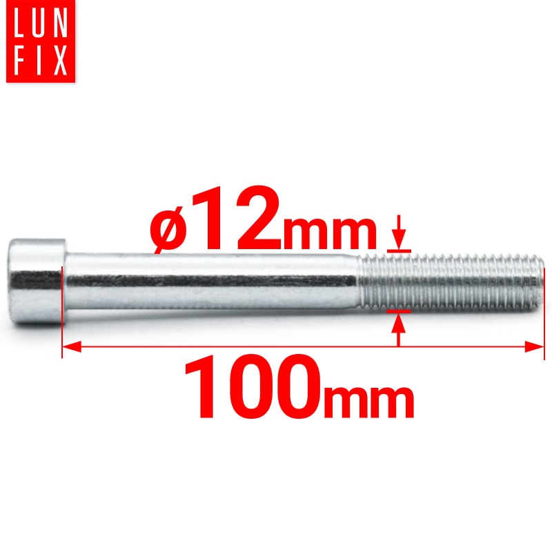 Śruby imbusowe M12x100 ocynkowane DIN912 klasa 8.8 1kg