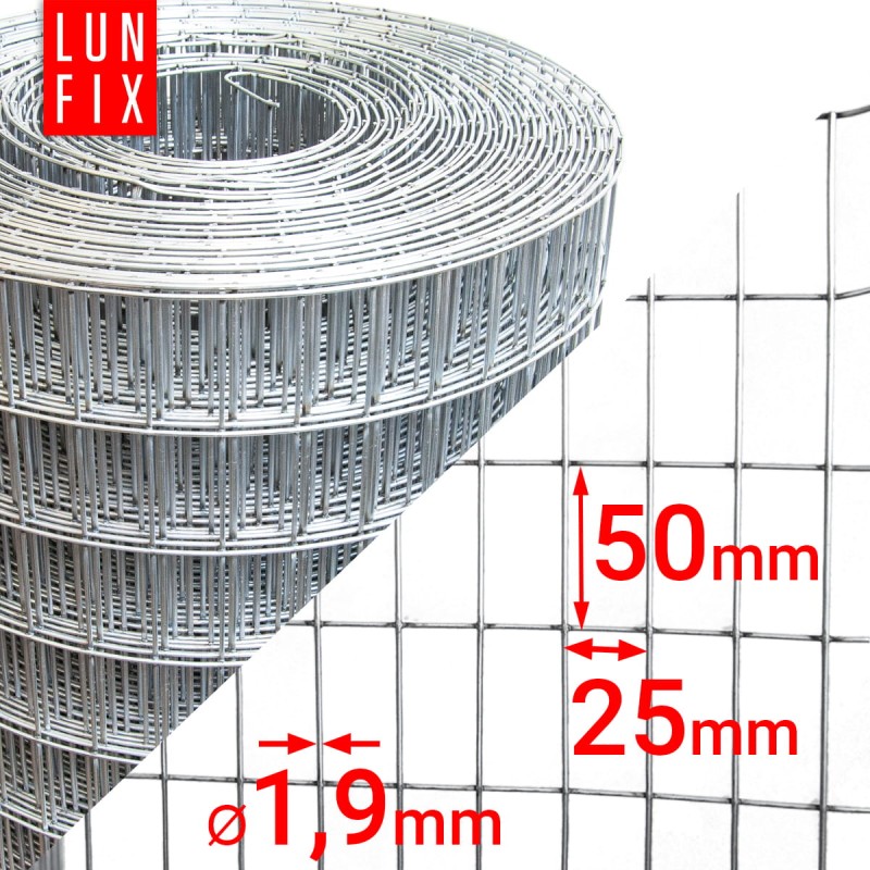 Siatka zgrzewana 100 cm oczko 50x25 fi 1,9mm ogrodzeniowa ocynkowana 1mb