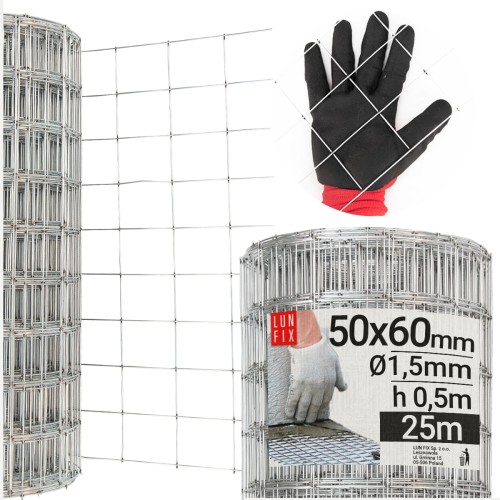 Siatka zbrojeniowa 50x60 ściany muru fi1,5mm 0,5x25m