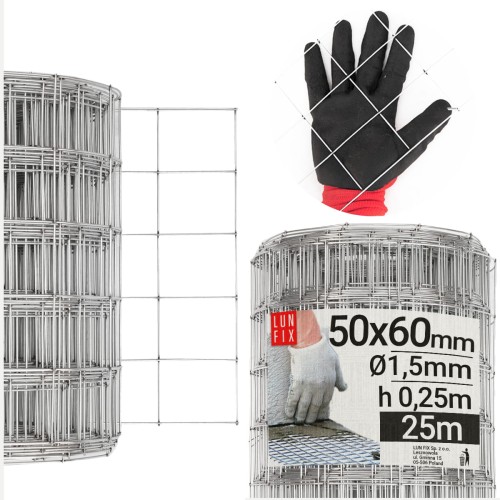 Siatka zbrojeniowa 50x60 ściany muru fi1,5mm 0,25x25m