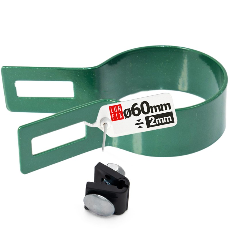 Obejma końcowa początkowa fi60 mm do paneli ZIELONA zestaw
