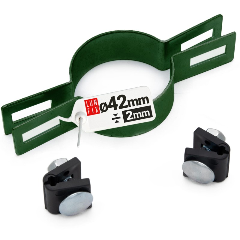 Obejma pośrednia fi42mm do paneli ZIELONA zestaw