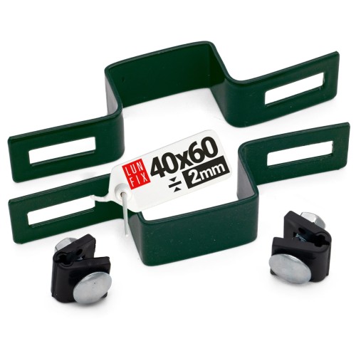 Obejma pośrednia 40x60 mm łącząca zielona komplet