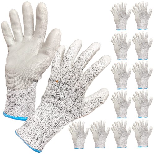 Rękawice robocze antyprzecięciowe bardzo mocne 10 XL 12szt.