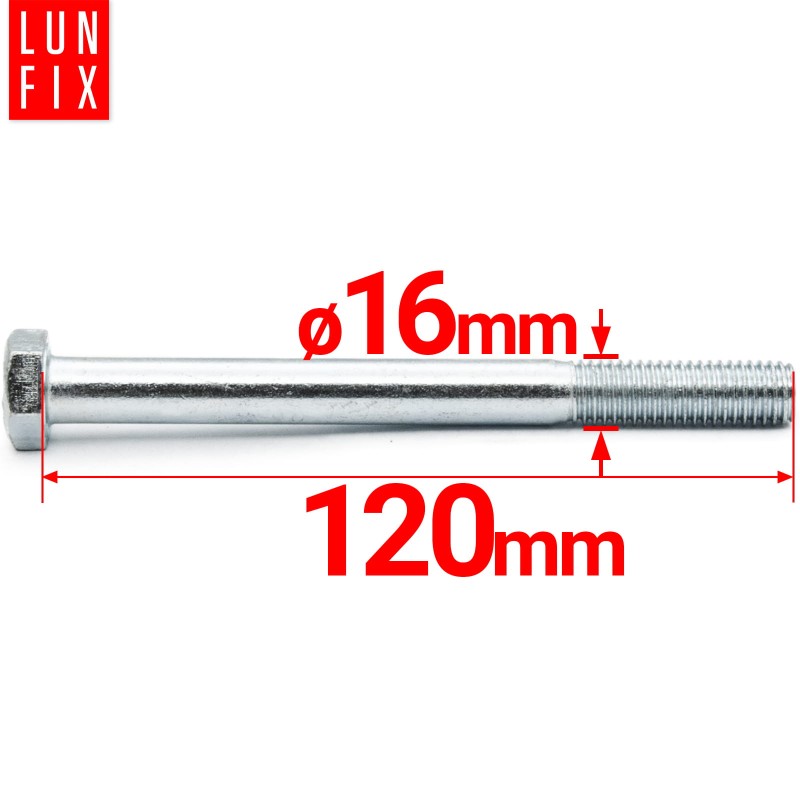 Śruba sześciokątna M16x120 ocynk DIN 931 klasa 8.8 półgwint 1kg