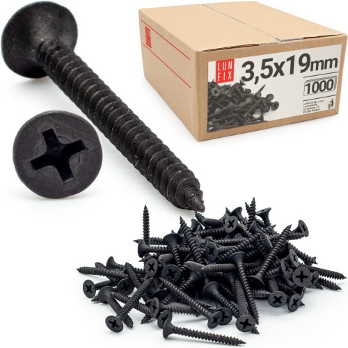Wkręty samowiercące 3,5x19mm do metalu fosfatowane 1000szt.