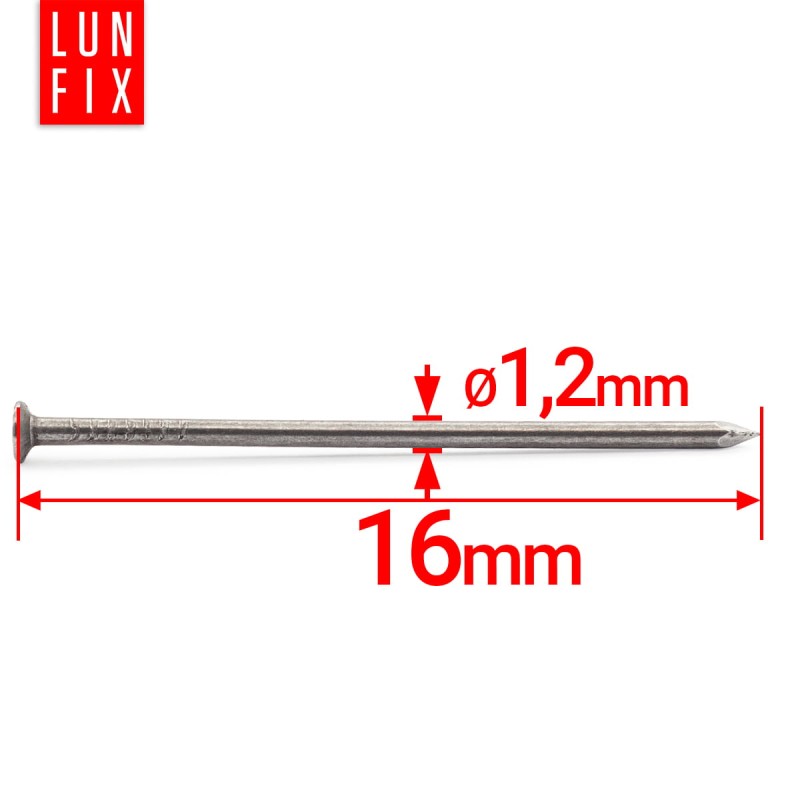 Gwoździe budowlane 1,2x16 mm czarne 1kg