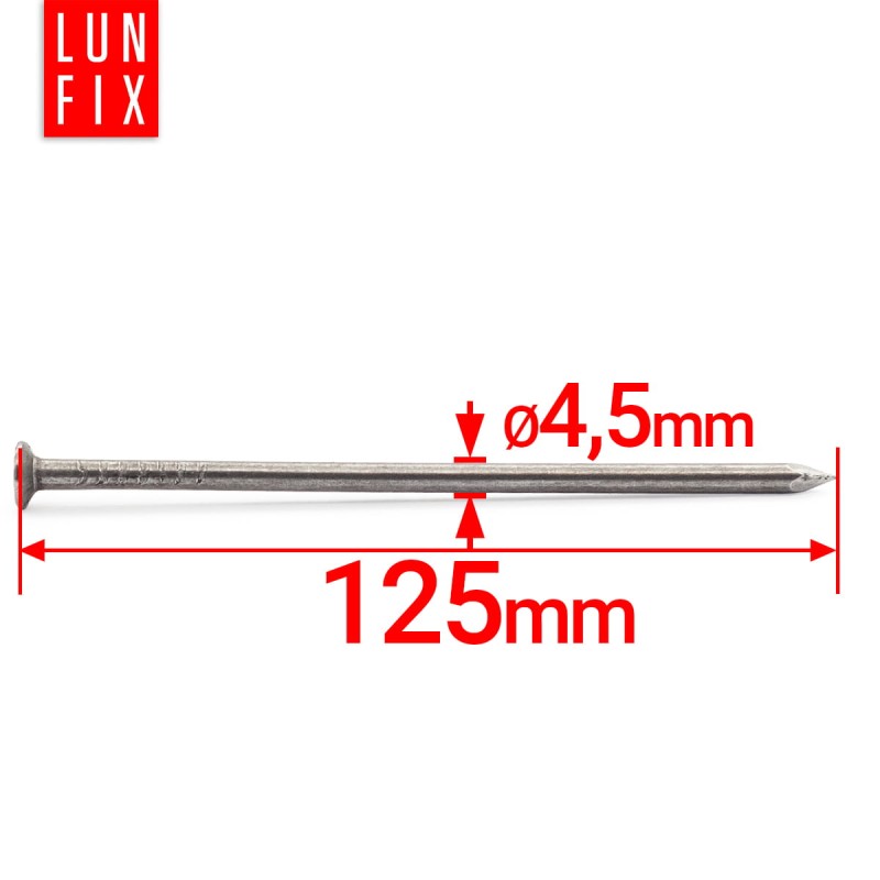 Gwoździe budowlane 4,5x125 mm 5 cali czarne 1kg
