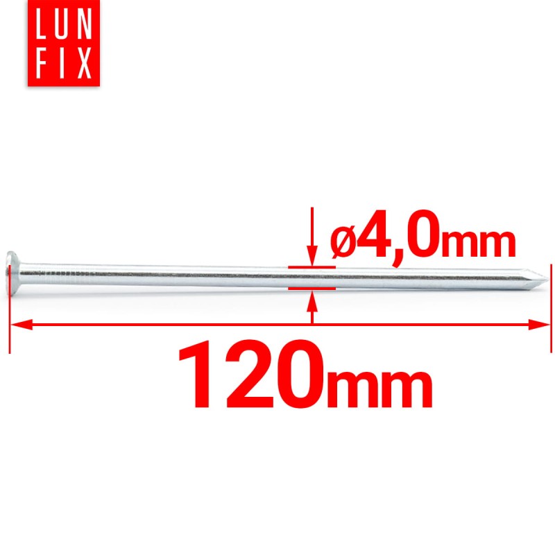 Gwoździe budowlane 4x120 mm ocynkowane 1kg