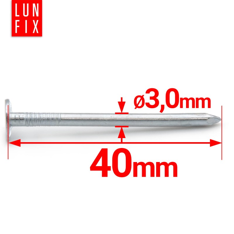 Gwoździe papowe 3x40 mm 1,5" ocynkowane papiaki 1kg