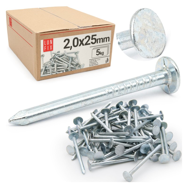 Gwoździe papowe 2x25 mm ocynkowane papiaki 5kg