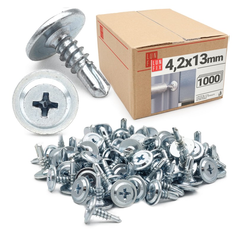 Wkręty samowiercące 4,2x13mm podkładkowe do metalu WSPC 1000szt.