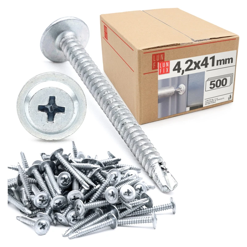 Wkręty samowiercące 4x40mm podkładkowe do metalu WSPC 500szt.