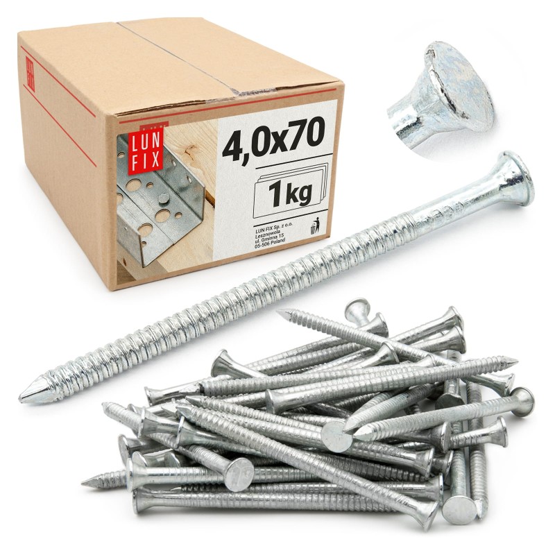 Gwoździe ciesielskie Anchor 4x70 mm ocynkowane 1kg