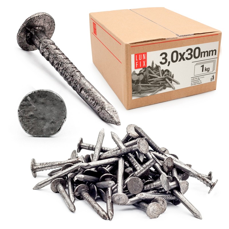 Gwoździe papowe 3x30 mm czarne papiaki 1kg