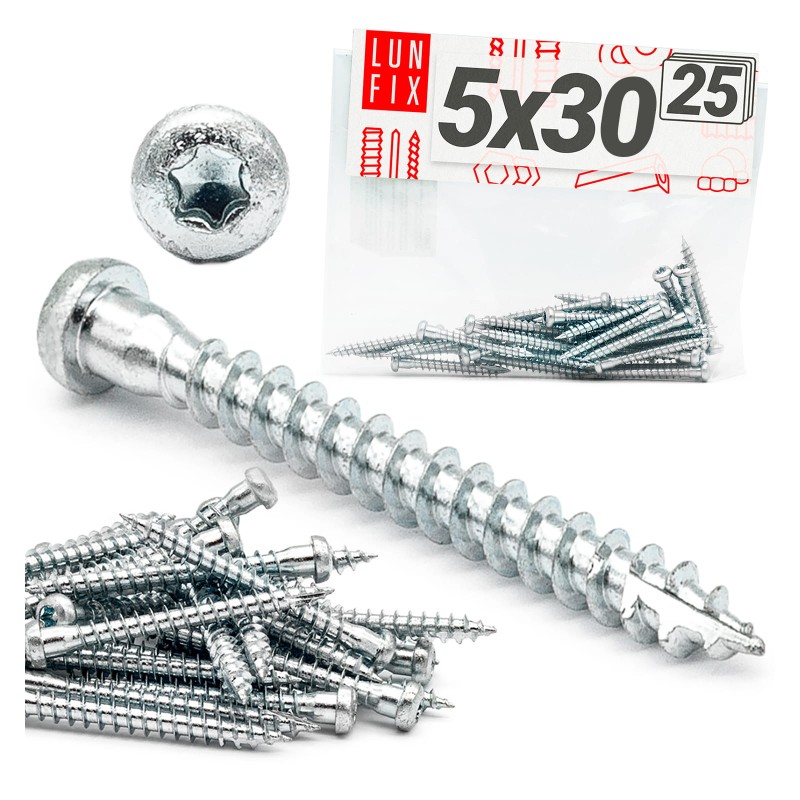 Wkręty ciesielskie Anchor 5x30 do kątowników 25szt.