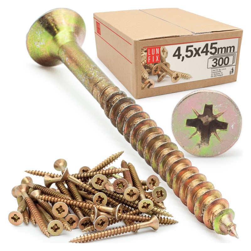 Wkręty uniwersalne 4,5x45 hartowane ocynkowane KDH 300szt.