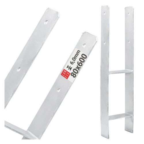 Podstawa słupa typ H 80x600x6 mm kotwa