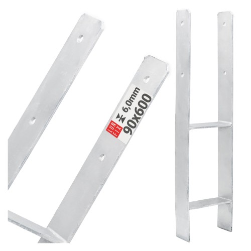 Podstawa słupa typ H 90x600x6 mm kotwa