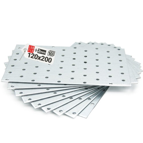 Łącznik płaski płytka perforowana 120x200 mm ocynk 10 szt.