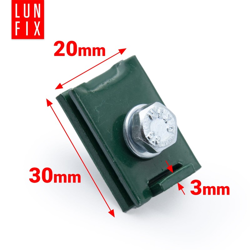 Złączka typu L 6x20 mm zapinka klips do paneli zielona NSO6 10szt.