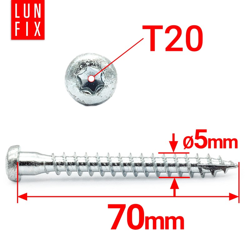 Wkręty ciesielskie Anchor 5x70 do kątowników 25szt.
