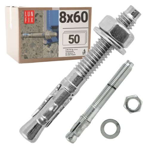 Kotwa ekspresowa do betonu M8 60mm pierścieniowa rozprężana 50szt.