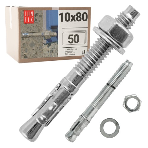 Kotwa ekspresowa do betonu M10 80mm pierścieniowa rozprężana 50szt.