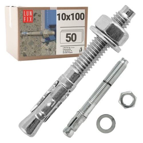 Kotwa ekspresowa do betonu M10 100mm pierścieniowa rozprężana 50szt.