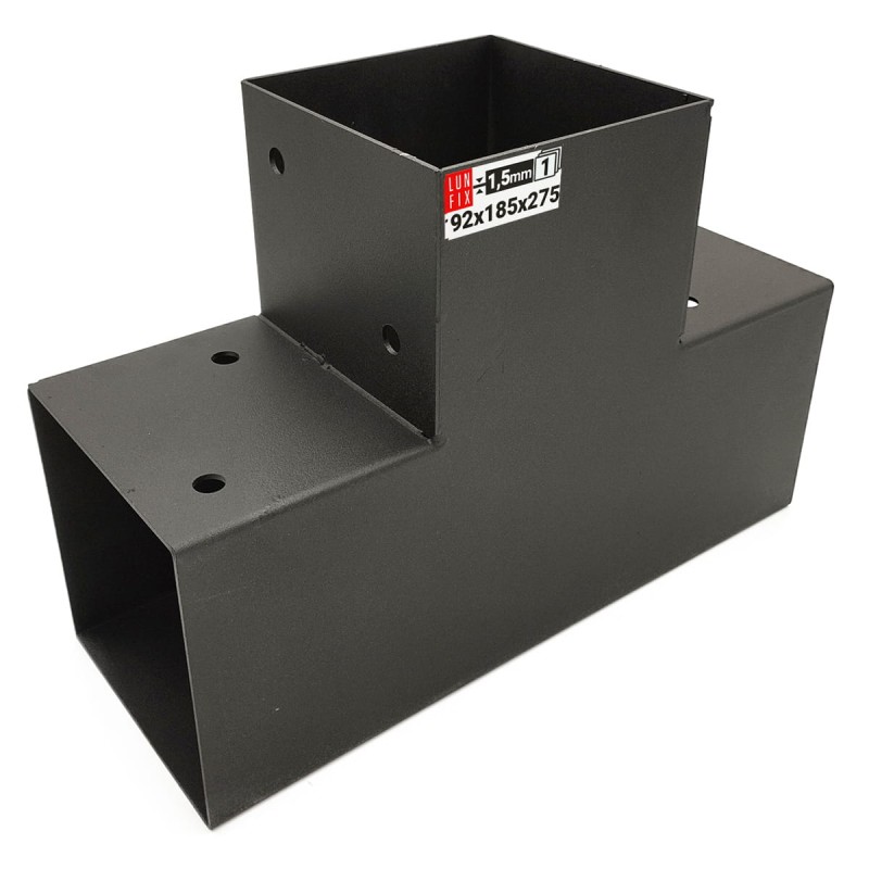 Łącznik belki kwadratowy T 90x90mm wspornik do kantówek 3 końce