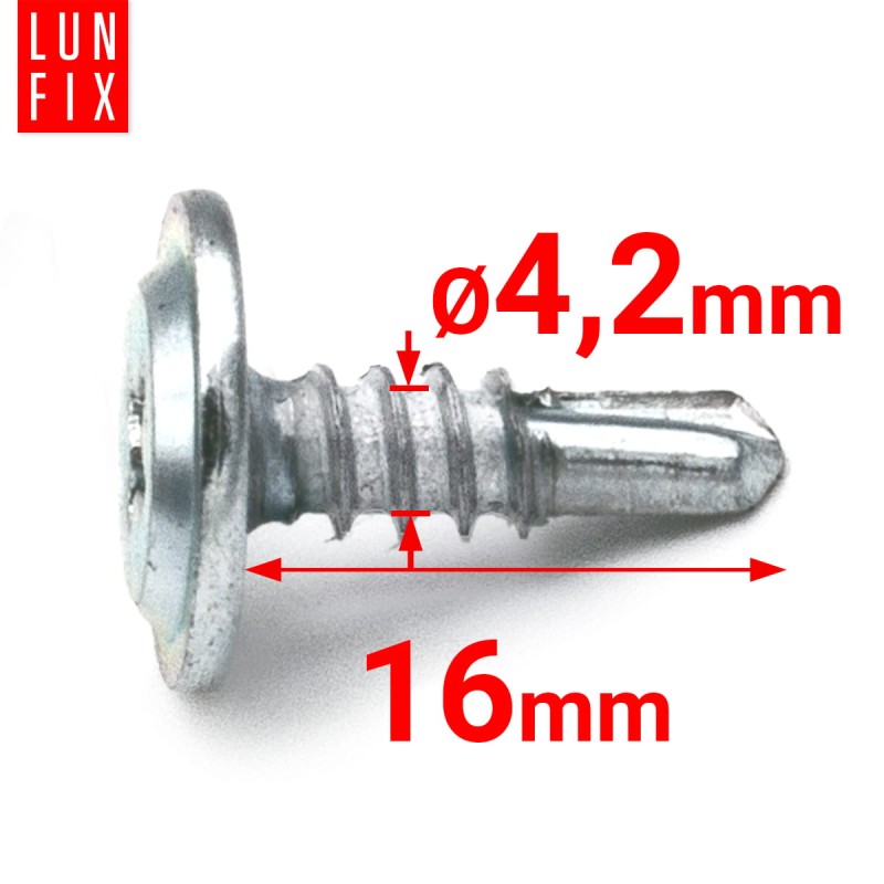 Wkręty samowiercące 4,2x16mm podkładkowe do metalu WSPC 100szt.