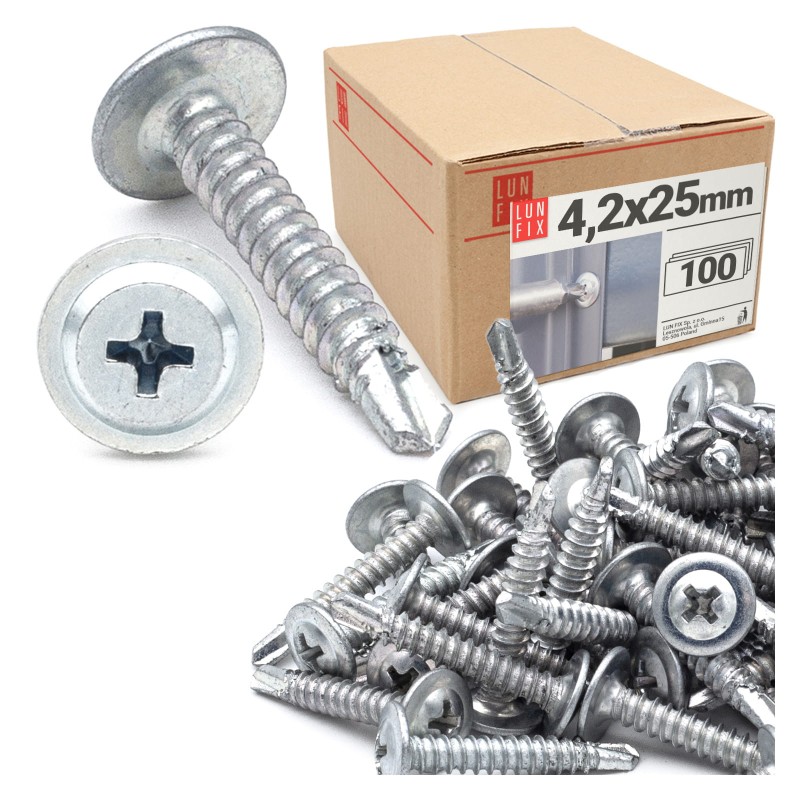 Wkręty samowiercące 4,2x25mm podkładkowe do metalu WSPC 100szt.