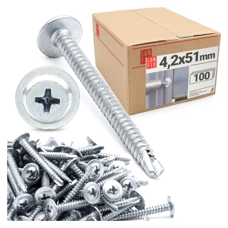 Wkręty samowiercące 4,2x50mm podkładkowe do metalu WSPC 100szt.