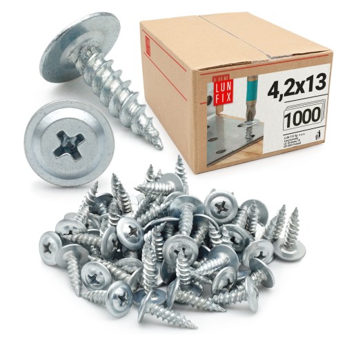Wkręty samogwintujące 4,2x13mm z łbem podkładkowym do metalu WPC 1000szt.