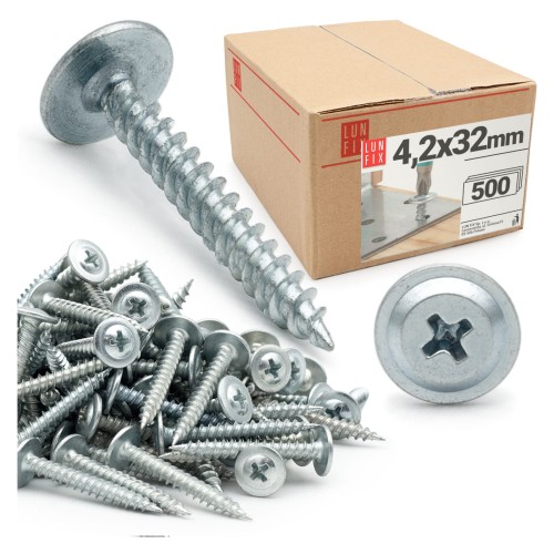 Wkręty samogwintujące 4,2x32mm z łbem podkładkowym do metalu WPC 500szt.