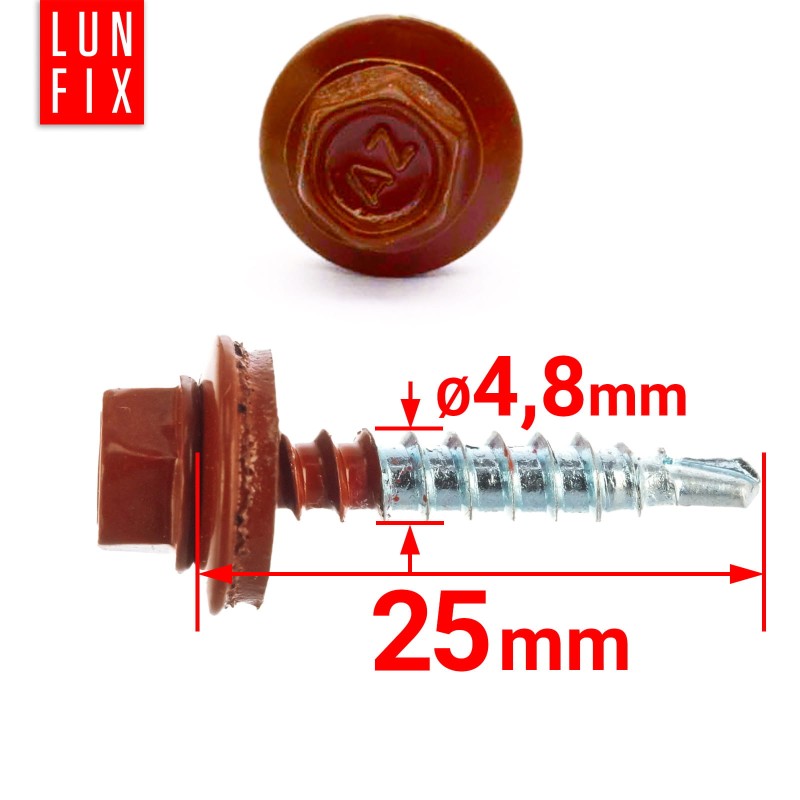 Wkręty farmerskie 4,8x25 samowiercące farmery miedziane 250szt.