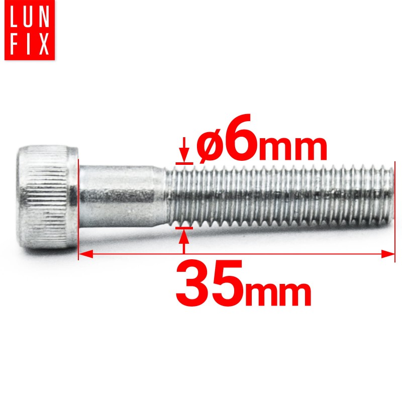Śruby imbusowe M6x35 ocynkowane DIN912 klasa 8.8 20szt