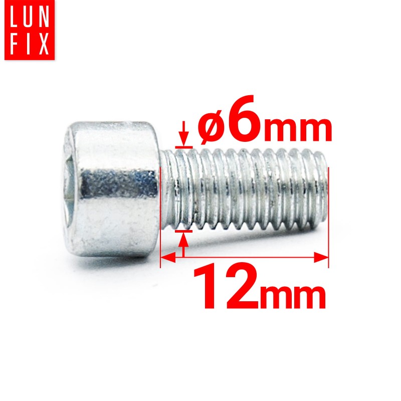 Śruby imbusowe M6x12 ocynkowane DIN912 klasa 8.8 50szt