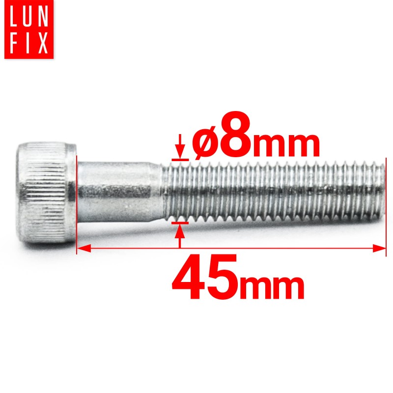 Śruby imbusowe M8x45 ocynkowane DIN912 klasa 8.8 10szt