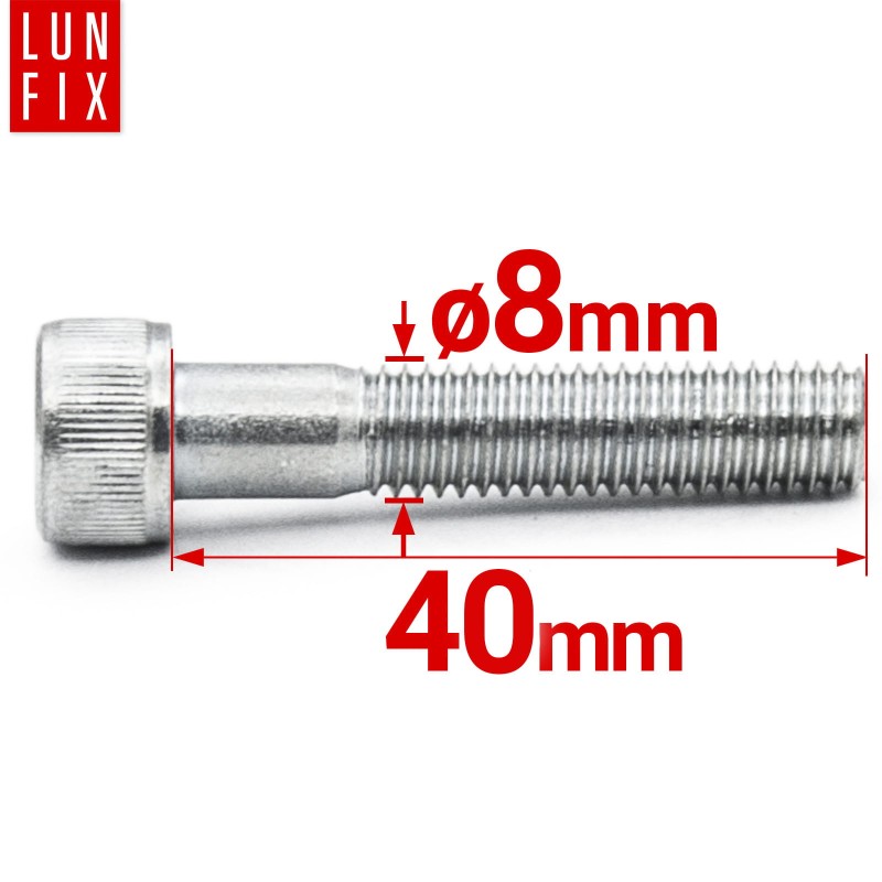 Śruby imbusowe M8x40 ocynkowane DIN912 klasa 8.8 10szt