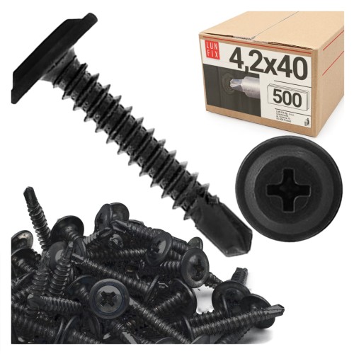 Wkręty samowiercące do metalu 4,2x40 fosfatowane 500szt.